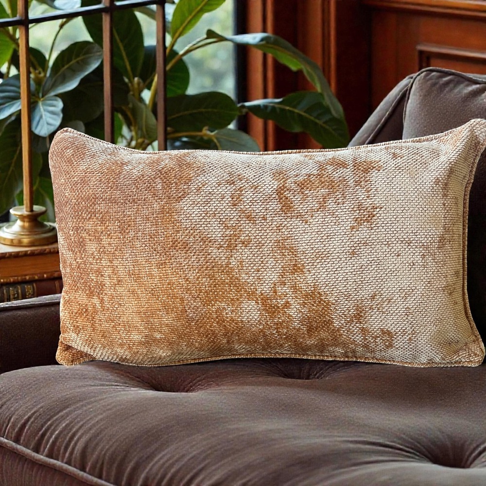 Callisto Home Designer Velvet Lumbar Throw Pillow Neutral Modern Luxury Decor